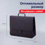 Папка-портфель пластиковая BRAUBERG КОНСУЛ А4 (370х280х120 мм), 2 отделения, фактура бисер, черная, 223079