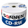 Диски CD-RW SONNEN 700 Mb 4-12x Bulk, КОМПЛЕКТ 50 шт., 512578