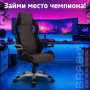 Кресло компьютерное BRABIX Techno GM-002, ткань, черное/серое, вставки белые, 531815