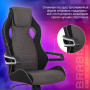 Кресло компьютерное BRABIX Techno GM-002, ткань, черное/серое, вставки белые, 531815