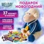 Подарок новогодний СПОРТСМЕН, Мягкая игрушка-символ 2027 года, НАБОР конфет 500 г, WELDAY (ВЭЛДЭЙ), 881400