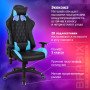 Кресло компьютерное BRABIX GT Master GM-110, две подушки, экокожа, черное/голубое, 531928