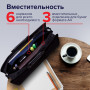 Папка-портфель пластиковая BRAUBERG ПРЕМЬЕР А4 (390х315х120 мм) 3 отделения, фактура бисер, черная, 223082