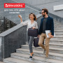 Папка-портфель пластиковая BRAUBERG ПРЕМЬЕР А4 (390х315х120 мм) 3 отделения, фактура бисер, черная, 223082