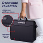 Папка-портфель пластиковая BRAUBERG ПРЕМЬЕР А4 (390х315х120 мм) 3 отделения, фактура бисер, черная, 223082