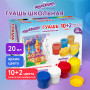 Гуашь ЮНЛАНДИЯ ЮНЫЙ ВОЛШЕБНИК 10+2 цвета (золотистый+серебристый) по 20 мл, без кисти, картонная упаковка, 191517