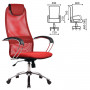 Кресло офисное МЕТТА BK-8CH, ткань-сетка, хром, красное