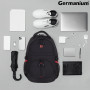 Рюкзак GERMANIUM S-04 универсальный, уплотненная спинка, облегченный, черный, 46х32х15 см, 226953
