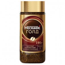 Кофе молотый в растворимом NESCAFE (Нескафе) Gold, сублимированный, 190 г, стеклянная банка, 12135508