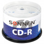 Диски CD-R SONNEN 700 Mb 52x Cake Box, КОМПЛЕКТ 50 шт., 512570