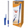 Ручка шариковая с грипом BIC Round Stic Exact, СИНЯЯ, корпус серый, узел 0,8 мм, линия письма 0,3 мм, 918543