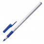 Ручка шариковая с грипом BIC Round Stic Exact, СИНЯЯ, корпус серый, узел 0,8 мм, линия письма 0,3 мм, 918543