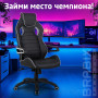 Кресло компьютерное BRABIX Techno Pro GM-003, экокожа, черное/серое, вставки серые, 531814