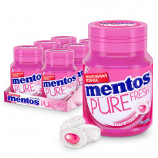Жевательная резинка MENTOS Pure Fresh (Ментос) Тутти-Фрутти, 54 г, банка, 39248