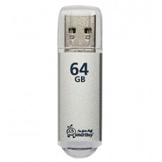 Флеш-диск 64 GB, SMARTBUY V-Cut, USB 2.0, металлический корпус, серебристый, SB64GBVC-S