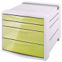 Блок из 4 закрытых лотков для бумаги, настольный, ESSELTE Colour'Ice, 285х245х365 мм, желтый, 626282