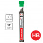Грифели запасные BRAUBERG, КОМПЛЕКТ 12 шт., Hi-Polymer, HB, 0,7 мм, 180446