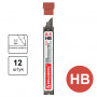 Грифели запасные BRAUBERG, КОМПЛЕКТ 12 шт., Hi-Polymer, HB, 0,5 мм, 180445