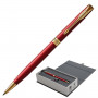 Ручка шариковая PARKER Sonnet Core Intense Red Lacquer GT Slim тонкая, корпус красный глянцевый лак, позолоченные детали, черная, 1931477