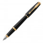 Ручка перьевая PARKER Urban Core Muted Black GT, корпус черный матовый лак, позолоченные детали, синяя, 1931593
