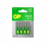 Батарейки КОМПЛЕКТ 4 шт., GP Super, AA (LR06, 15А), алкалиновые, пальчиковые, блистер
