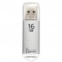 Флеш-диск 16 GB, SMARTBUY V-Cut, USB 2.0, металлический корпус, серебристый, SB16GBVC-S