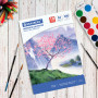 Папка для акварели БОЛЬШОГО ФОРМАТА А3, 10 л., 200 г/м2, 297х420 мм, BRAUBERG ART CLASSIC, Сакура, 125224