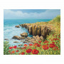 Холст на картоне с контуром BRAUBERG ART CLASSIC ЦВЕТЫ И МОРЕ, 30х40 см, грунтованный, хлопок, 191541