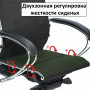 Кресло офисное МЕТТА К-4-Т хром, прочная сетка, сиденье и спинка регулируемые, светло-зеленое