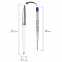 Ручка шариковая PARKER Jotter Plastic CT, корпус белый, детали из нержавеющей стали, синяя, R0032930