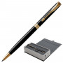 Ручка шариковая PARKER Sonnet Core Lacquer Black GT Slim, тонкая, корпус черный глянцевый лак, позолоченные детали, черная, 1931498
