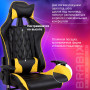 Кресло компьютерное BRABIX GT Master GM-110, две подушки, экокожа, черное/желтое, 531927