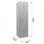 Шкаф металлический для одежды BRABIX LK 11-50, УСИЛЕННЫЙ, 2 отделения, 1830х500х500 мм, 22 кг, 291132, S230BR404102