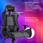 Кресло компьютерное BRABIX GT Racer GM-100, две подушки, экокожа, черное/серое, 531926