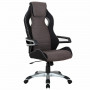 Кресло компьютерное BRABIX Techno GM-002, ткань, черное/серое, вставки белые, 531815