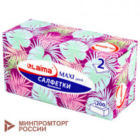 Салфетки косметические 200 шт. в картонном боксе 2-слойные, LAIMA Everyday, 20х20 см, 113589