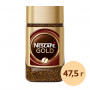 Кофе молотый в растворимом NESCAFE (Нескафе) Gold, сублимированный, 47,5 г, стеклянная банка, 12135509
