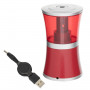 Точилка электрическая BRAUBERG Office style, питание от USB/4 батареек АА, красная, 223568