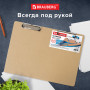 Доска-планшет БОЛЬШОГО ФОРМАТА (440х320 мм), А3, BRAUBERG Eco с двумя прижимами, МДФ, 3 мм, 232227