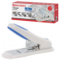 Степлер МОЩНЫЙ №24/6-23/15 BRAUBERG Heavy duty PRO, до 100 листов, эргономичный, серо-синий, 227661