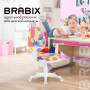 Кресло BRABIX Fancy MG-201W, с подлокотниками, пластик белый, с рисунком Abstract, 532406, MG-201W_532406