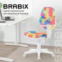 Кресло BRABIX Fancy MG-201W, с подлокотниками, пластик белый, с рисунком Abstract, 532406, MG-201W_532406