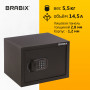 Сейф мебельный BRABIX SF-230EL, 230х310х250 мм, электронный замок, черный, 291147, S103BR211614