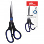 Ножницы BRAUBERG Soft Grip, 216 мм, резиновые вставки, серо-зеленые, 3-х сторонняя заточка,карт.уп с подв, 230763