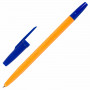 Ручка шариковая BRAUBERG ORANGE Line, СИНЯЯ, корпус оранжевый, узел 1 мм, линия письма 0,5 мм, 143331