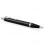 Ручка шариковая PARKER IM Core Black Lacquer CT, корпус черный глянцевый лак, хромированные детали, синяя, 1931665