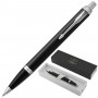 Ручка шариковая PARKER IM Core Black Lacquer CT, корпус черный глянцевый лак, хромированные детали, синяя, 1931665