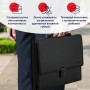 Папка-портфель пластиковая BRAUBERG ДИПЛОМАТ, А4 (332х245х35 мм), 13 отделений, с окантовкой, фактура бисер, черный, 26025, 226025