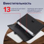 Папка-портфель пластиковая BRAUBERG ДИПЛОМАТ, А4 (332х245х35 мм), 13 отделений, с окантовкой, фактура бисер, черный, 26025, 226025