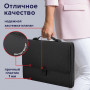 Папка-портфель пластиковая BRAUBERG ДИПЛОМАТ, А4 (332х245х35 мм), 13 отделений, с окантовкой, фактура бисер, черный, 26025, 226025